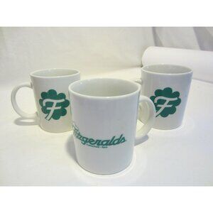FITZGERALDS Casino Hotel Reno coffee mugs set of 3 VINTAGE